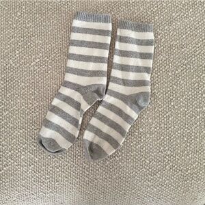 Gray / White Striped Socks